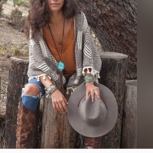 Anthropologie Eliana Tasseled Wrap Poncho Kimono